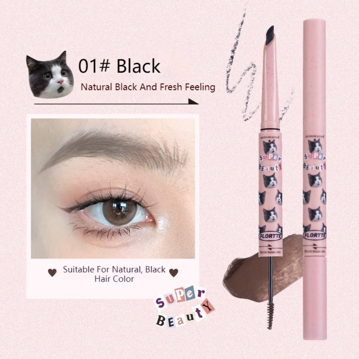 [Flortte] Eyebrow Pencil Brow Mascara