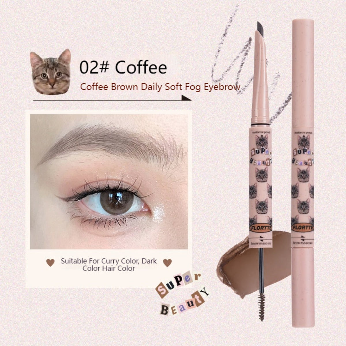 [Flortte] Eyebrow Pencil Brow Mascara