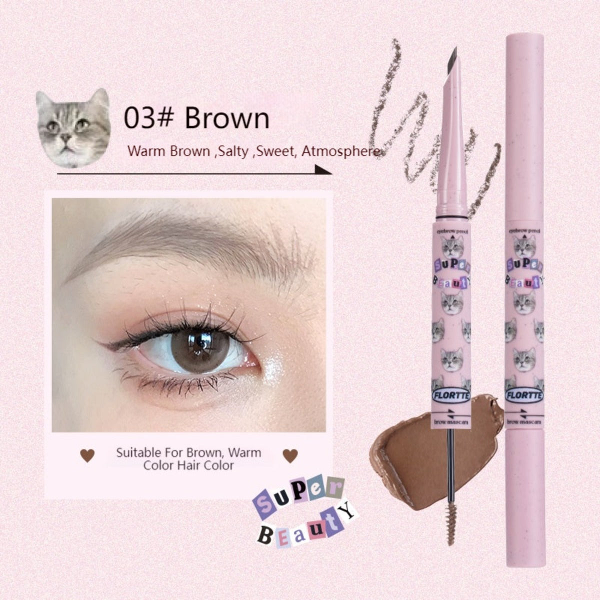 [Flortte] Eyebrow Pencil Brow Mascara