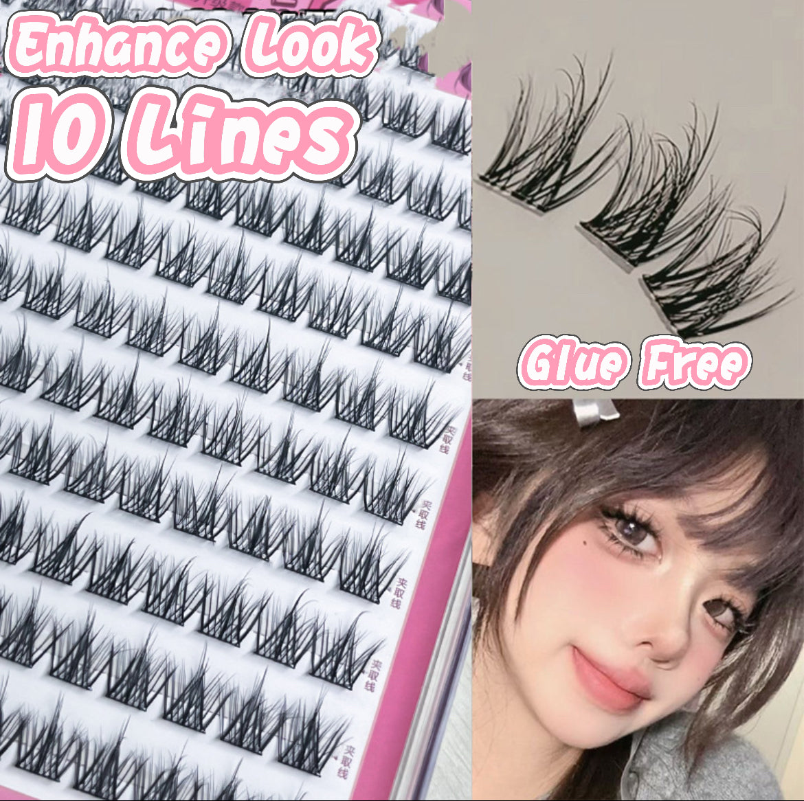 [JieMiao] Glue Free Lashes (10 Lines) (New)