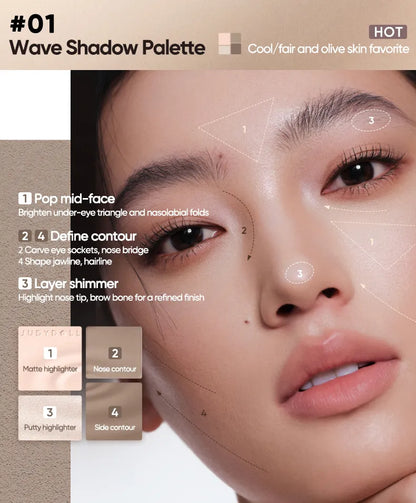 [Judydoll] 2 IN 1 Highlighter Contour Palette